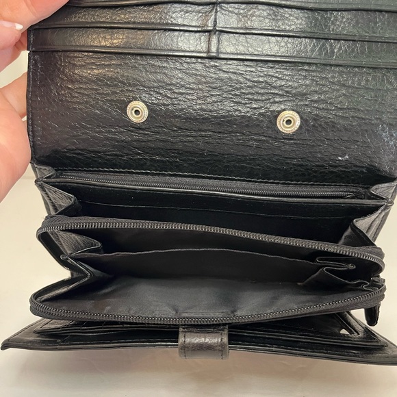 Brighton Black Crocodile Embossed Wallet with Silver Accents - Picture 6 of 10